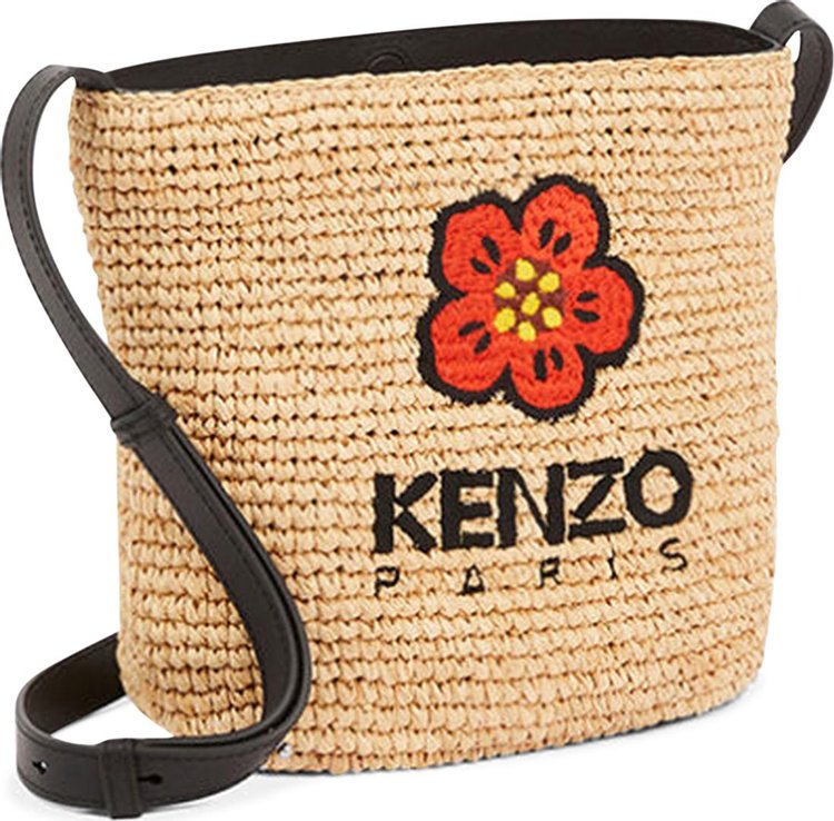 Kenzo Raffia Mini Bucket Bag 'Black'