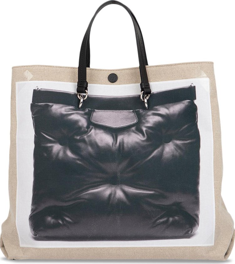 Maison Margiela Trompe LOeil Glam Slam Tote Bag NaturalBlack