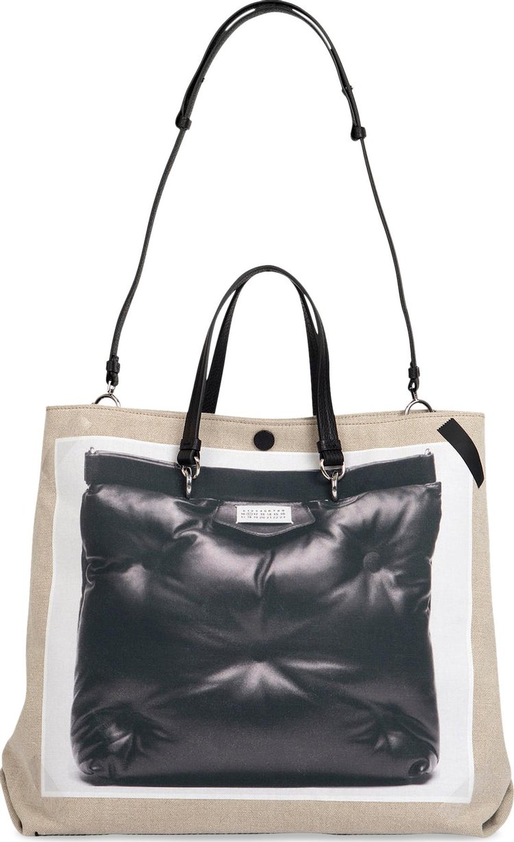 Maison Margiela Trompe LOeil Glam Slam Tote Bag NaturalBlack