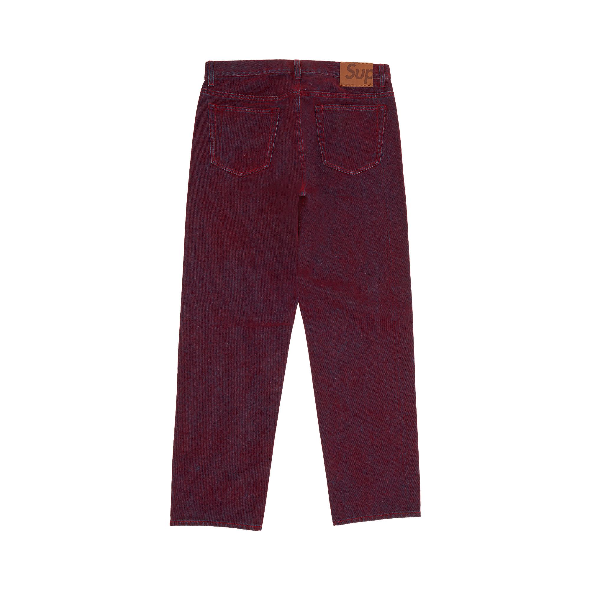 Buy Supreme Flocked Regular Jean 'Red' - SS23P5 RED | GOAT
