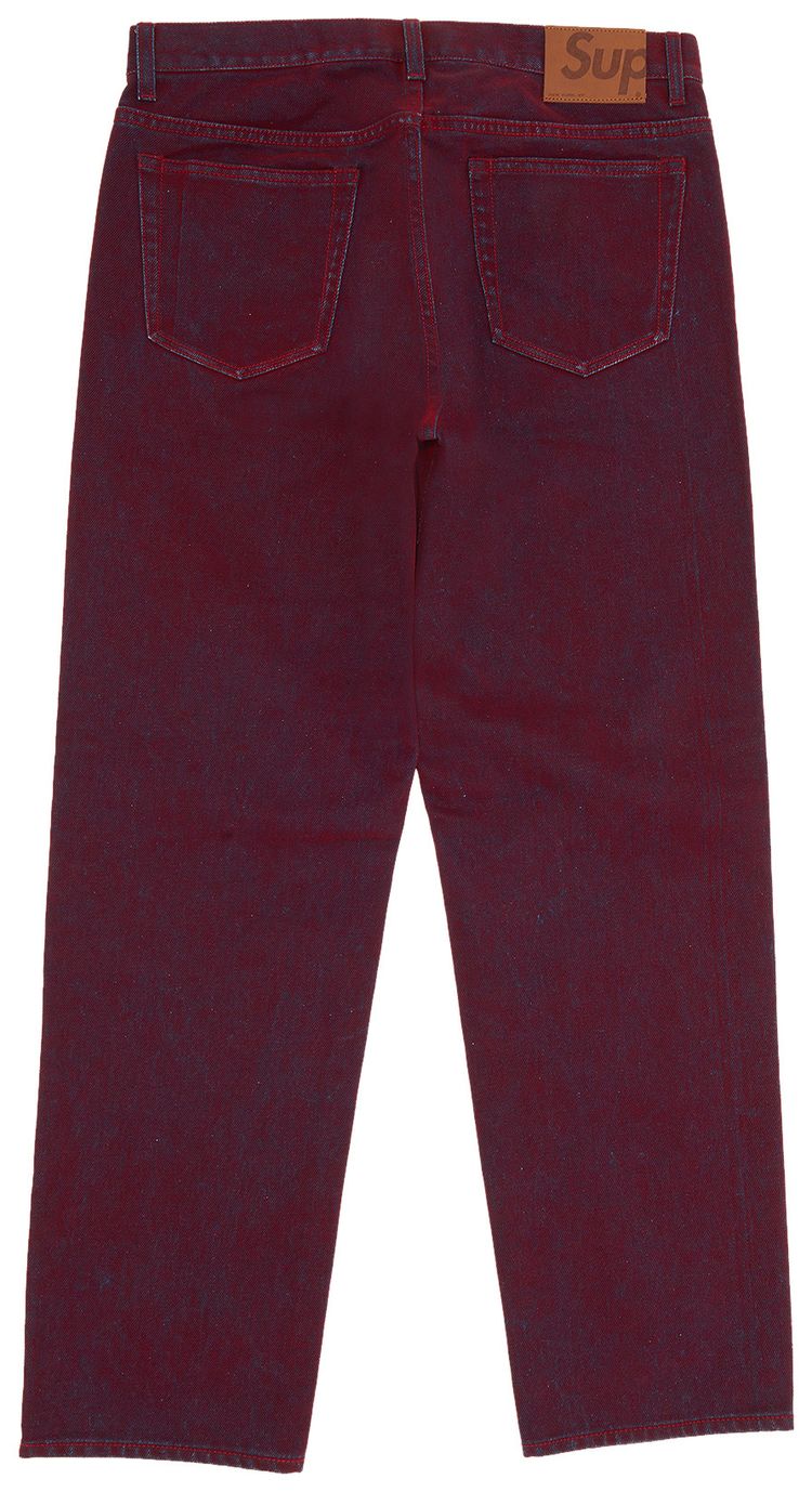 Supreme Flocked Regular Jean Red