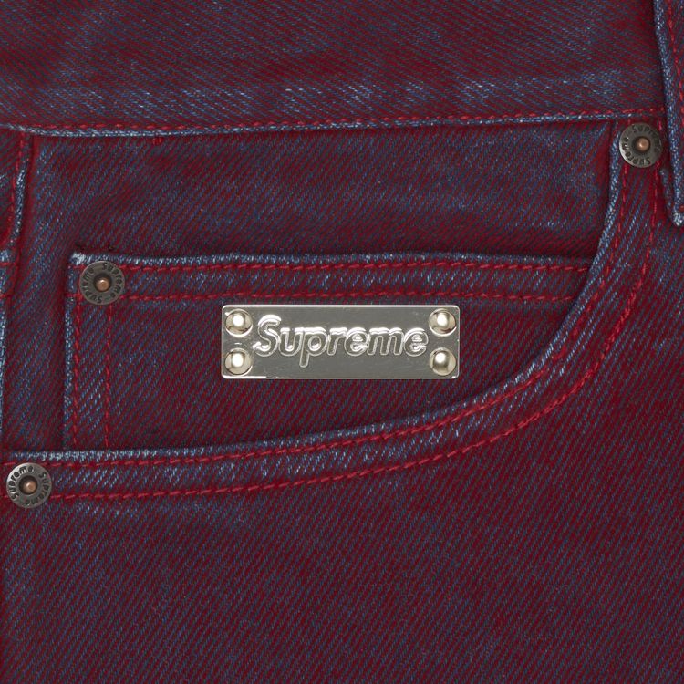 Supreme Flocked Regular Jean Red