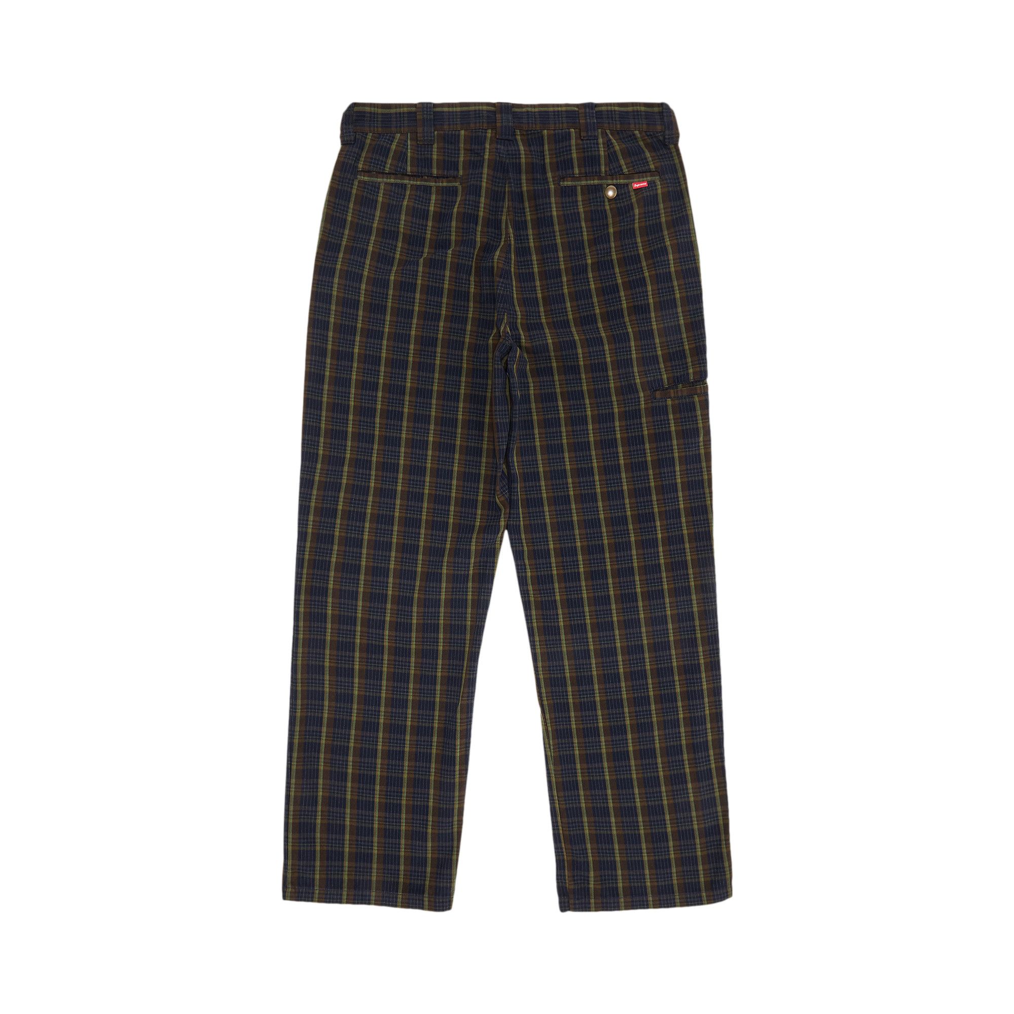 Size 32 Supreme Work Pant 'Navy Plaid'
