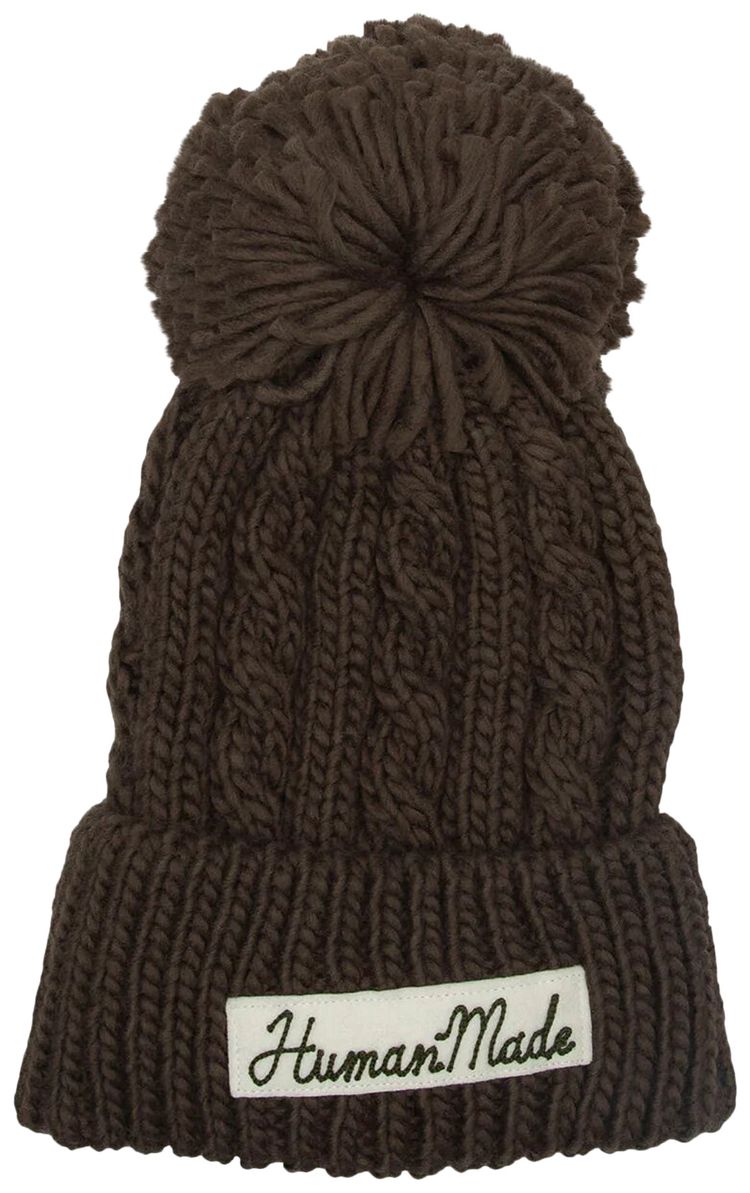 Human Made Cable Pop Beanie Olive