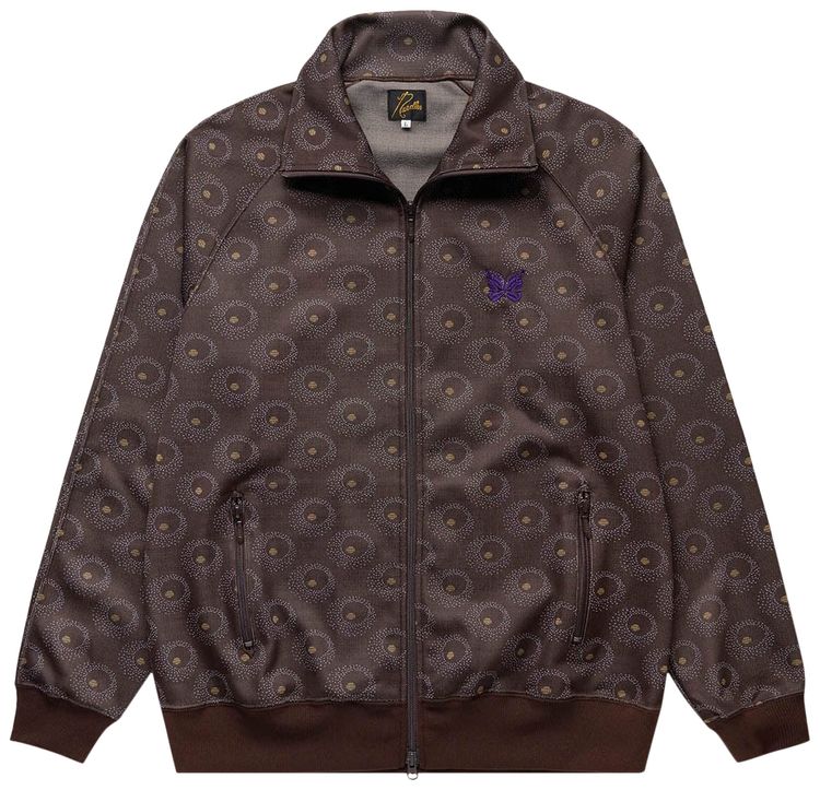 Needles Poly Jacquard Track Jacket Brown