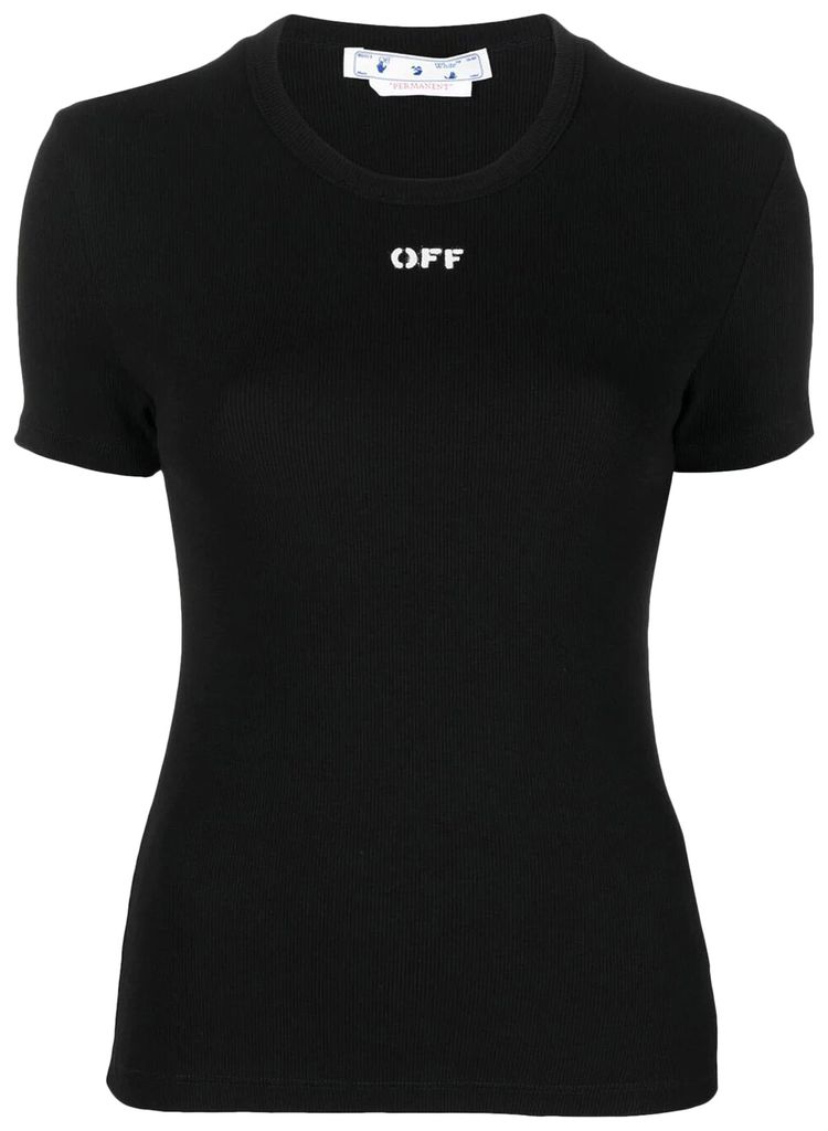 Off White Off Stamp Rib Tee BlackWhite