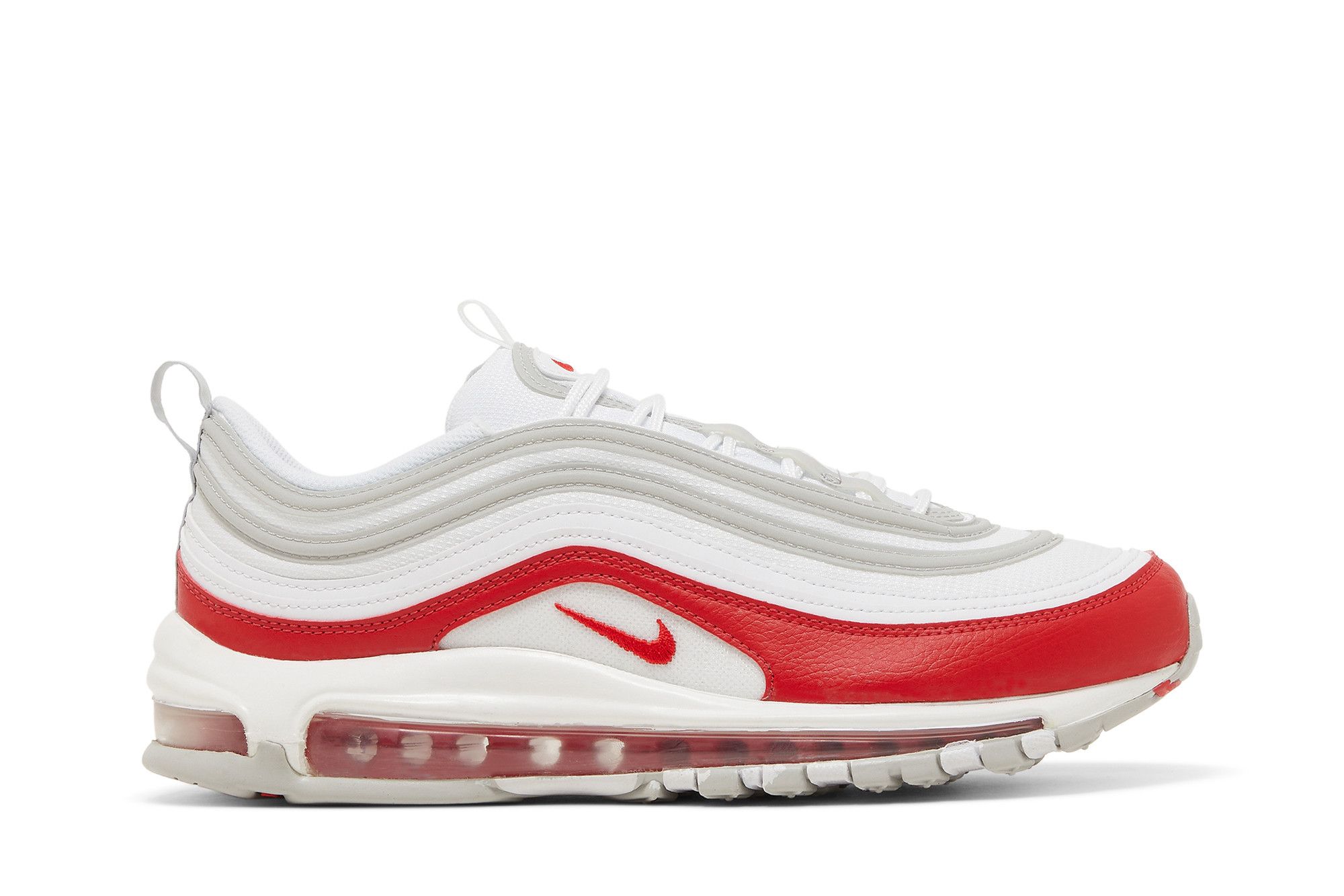 Red and white top air max 97s