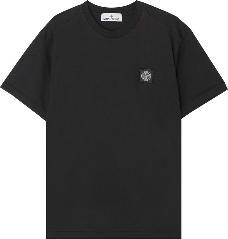 Stone Island Garment Dyed Logo T-Shirt 'Black'