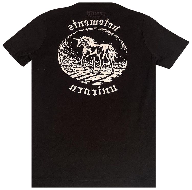 Vetements Double Unicorn T Shirt Black