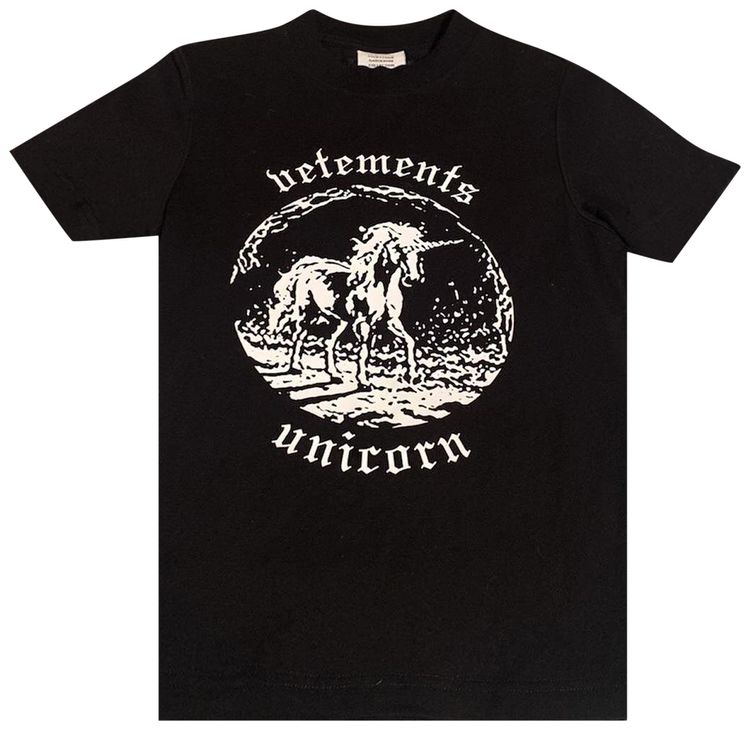 Vetements Double Unicorn T Shirt Black