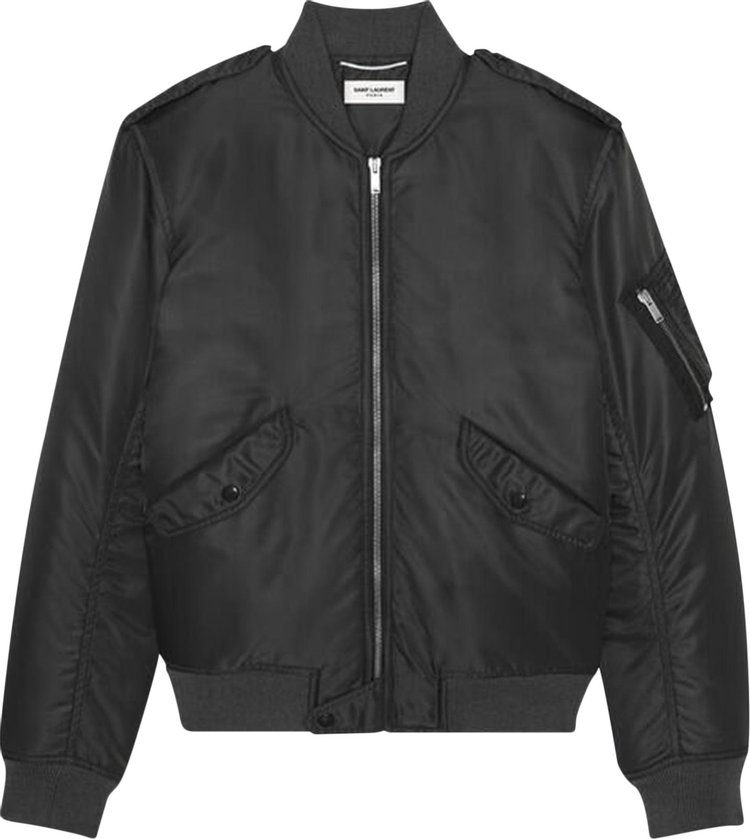 Saint Laurent Leather Bomber Jacket 'Black'