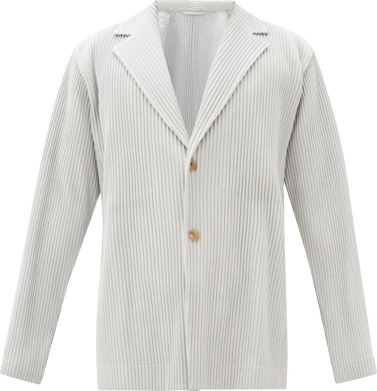 Homme Plissé Issey Miyake Pleated Jacket 'Light Grey'