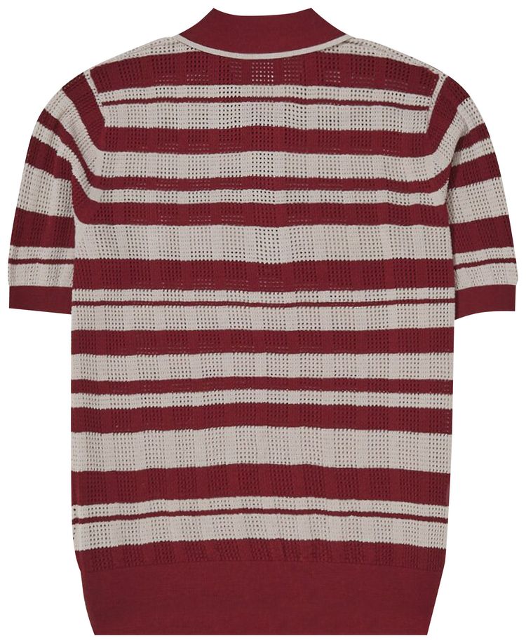 Dries Van Noten Mirko Striped Polo Shirt Bordeaux