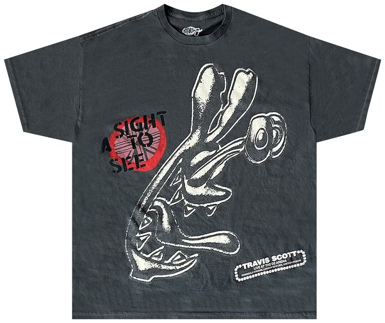 Cactus Jack by Travis Scott O2 Live A Sight To See Tee Charcoal