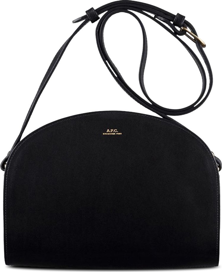 A.P.C. Demi-Lune Smooth Leather Bag 'Black'
