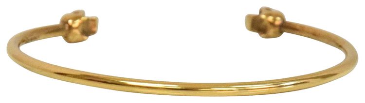 Alexander McQueen Thin Twin Skull Bracelet Gold