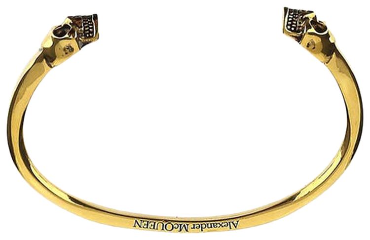 Alexander McQueen Twin Skull Bracelet Gold