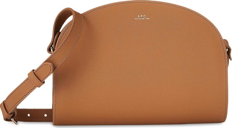 A.P.C. Demi-Lune Embossed Leather Bag 'Hazelnut'