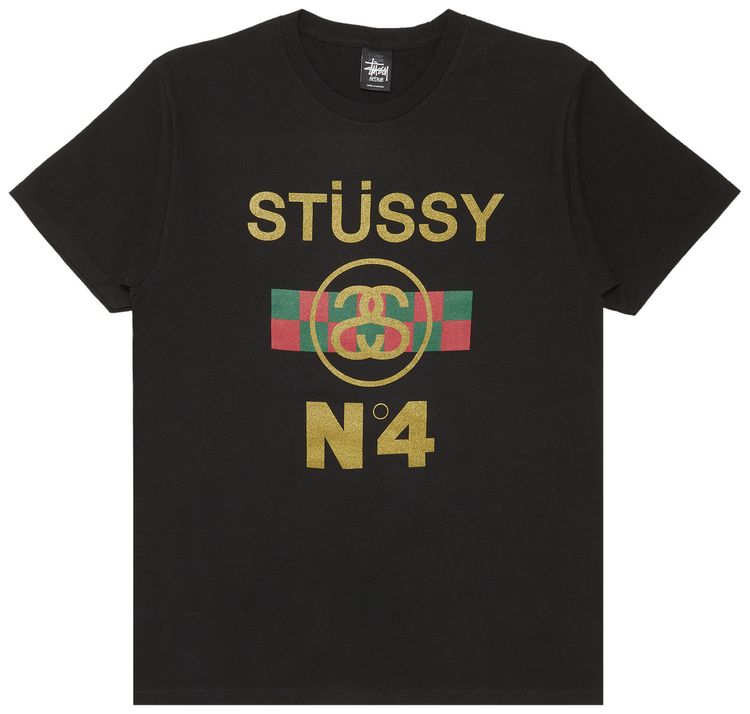 Stussy No4 Check Tee Black