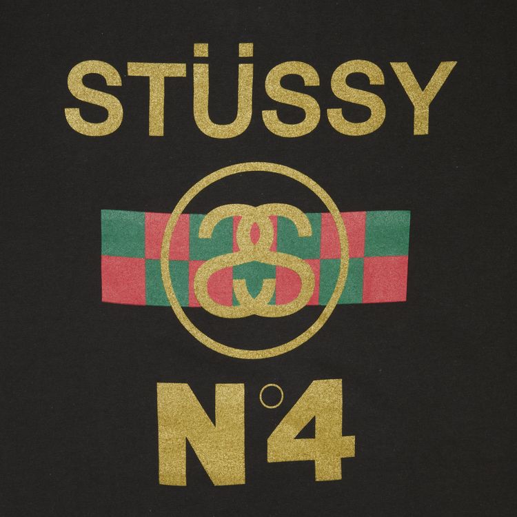 Stussy No4 Check Tee Black