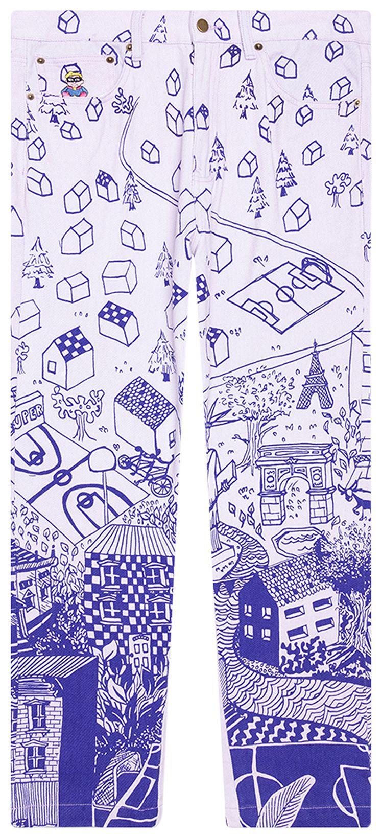 KidSuper Doodle Drawing Pants White