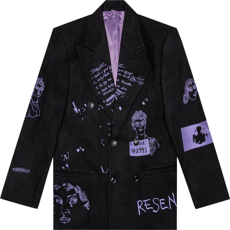 KidSuper Embroidery Suit Blazer 'Black'