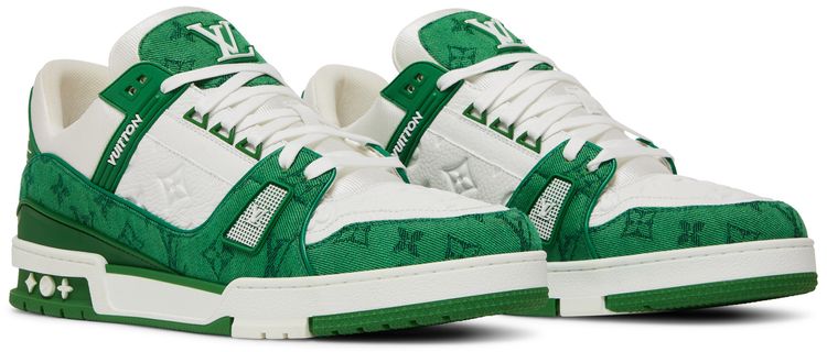 Louis Vuitton Trainer Green Monogram Denim