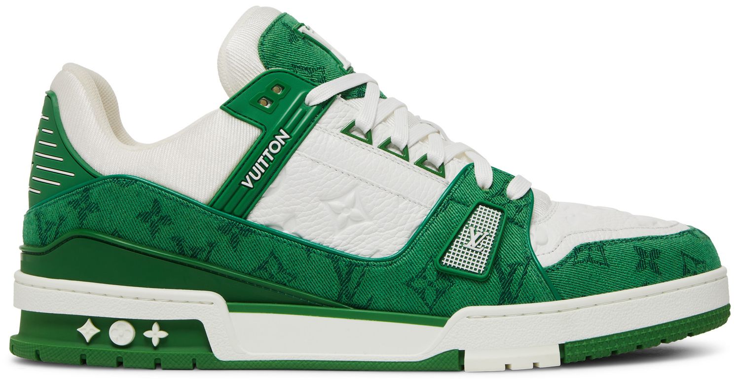 Buy Louis Vuitton Trainer 'Green Monogram Denim' 1A9JHV GOAT
