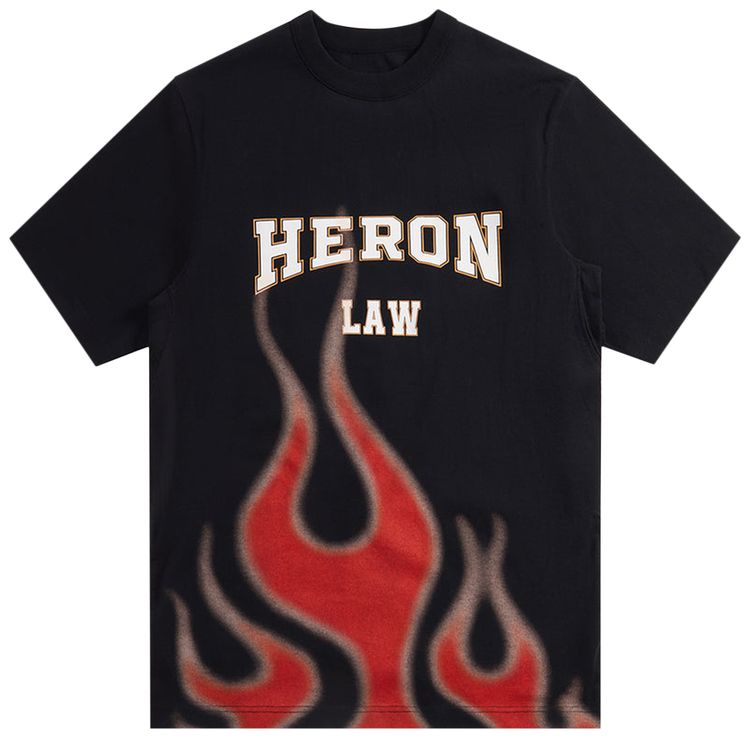 Heron Preston Heron Law Flames T Shirt Black