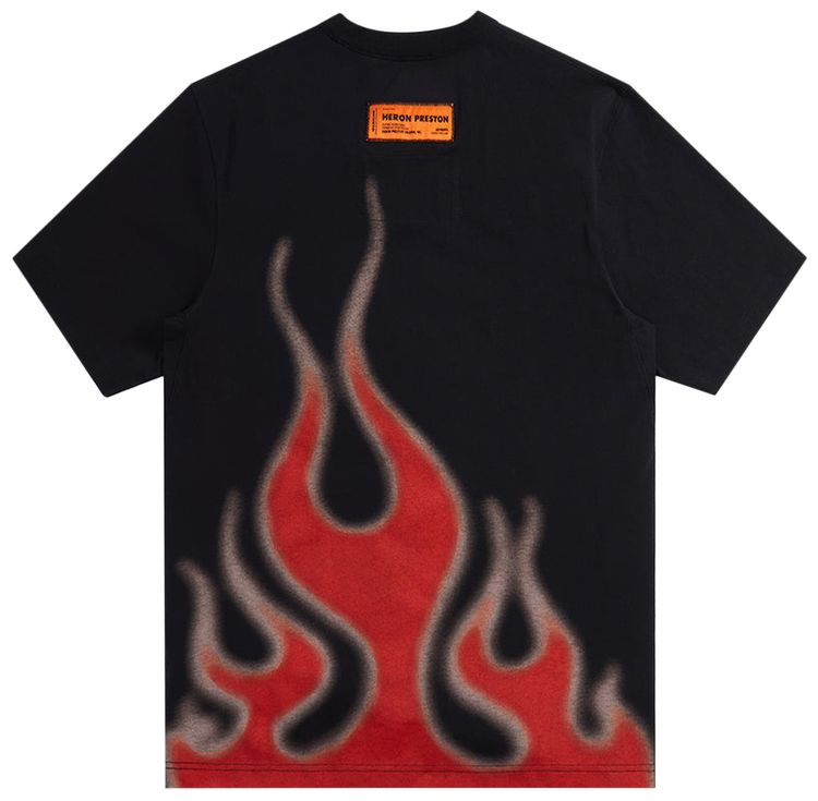 Heron Preston Heron Law Flames T Shirt Black