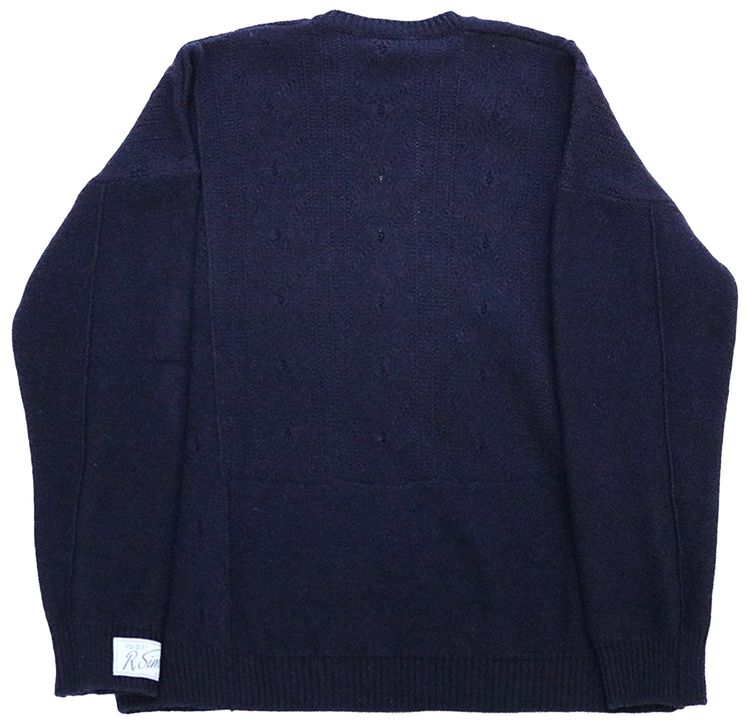 Raf Simons Loose Fit Reversed Braid Sweater Blue