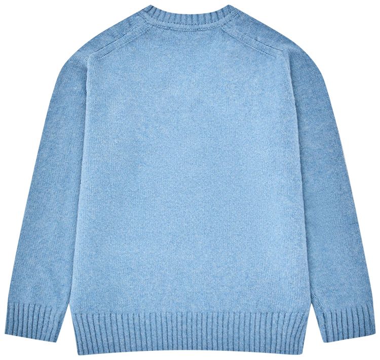 Raf Simons Striped Mohair Crew Knit Blue