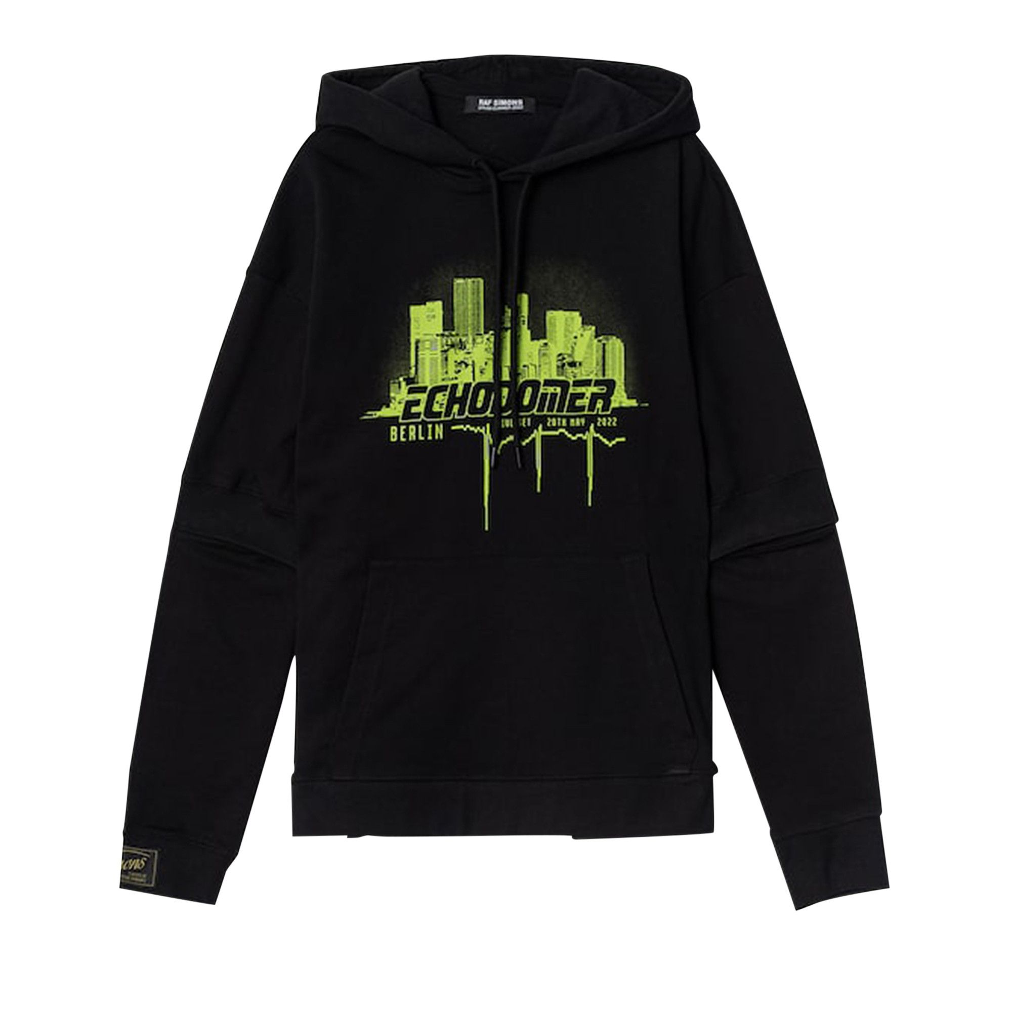 Raf Simons Echodomer Separate Sleeve Hoodie Black