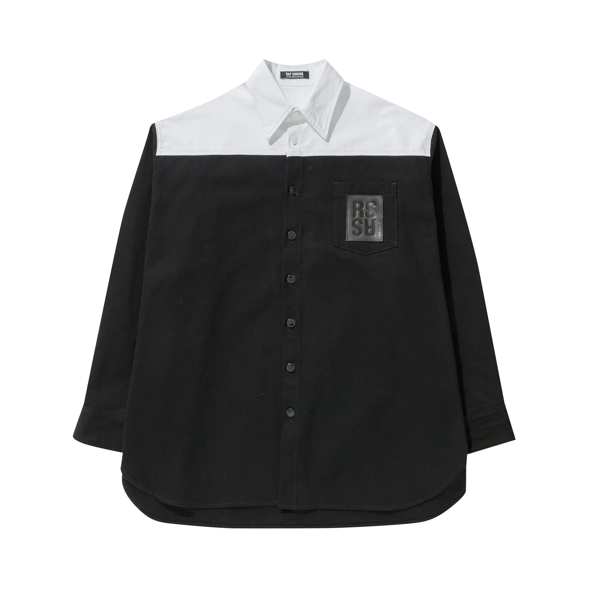 Buy Raf Simons Oversized Bicolor Denim Shirt Black 222 M244 10032 9910 GOAT UK