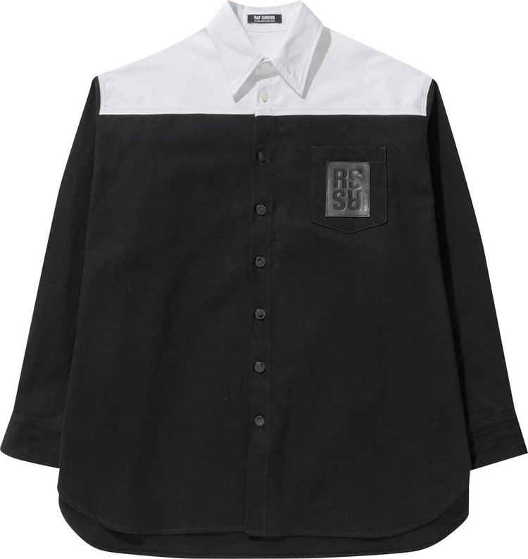 Raf Simons Oversized Bicolor Denim Shirt 'Black'