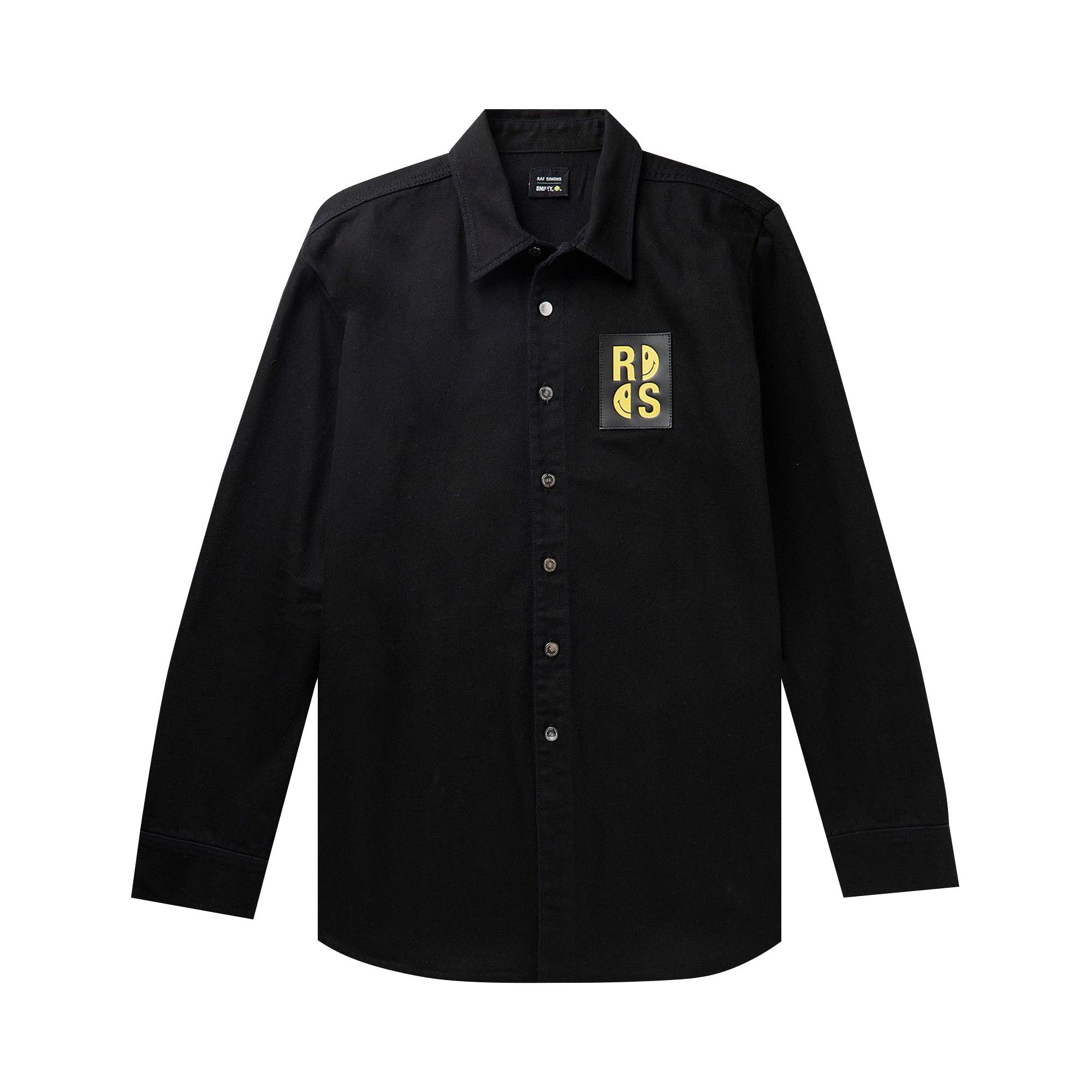 Size m Raf Simons x Smiley Logo Patch Shirt 'Black'