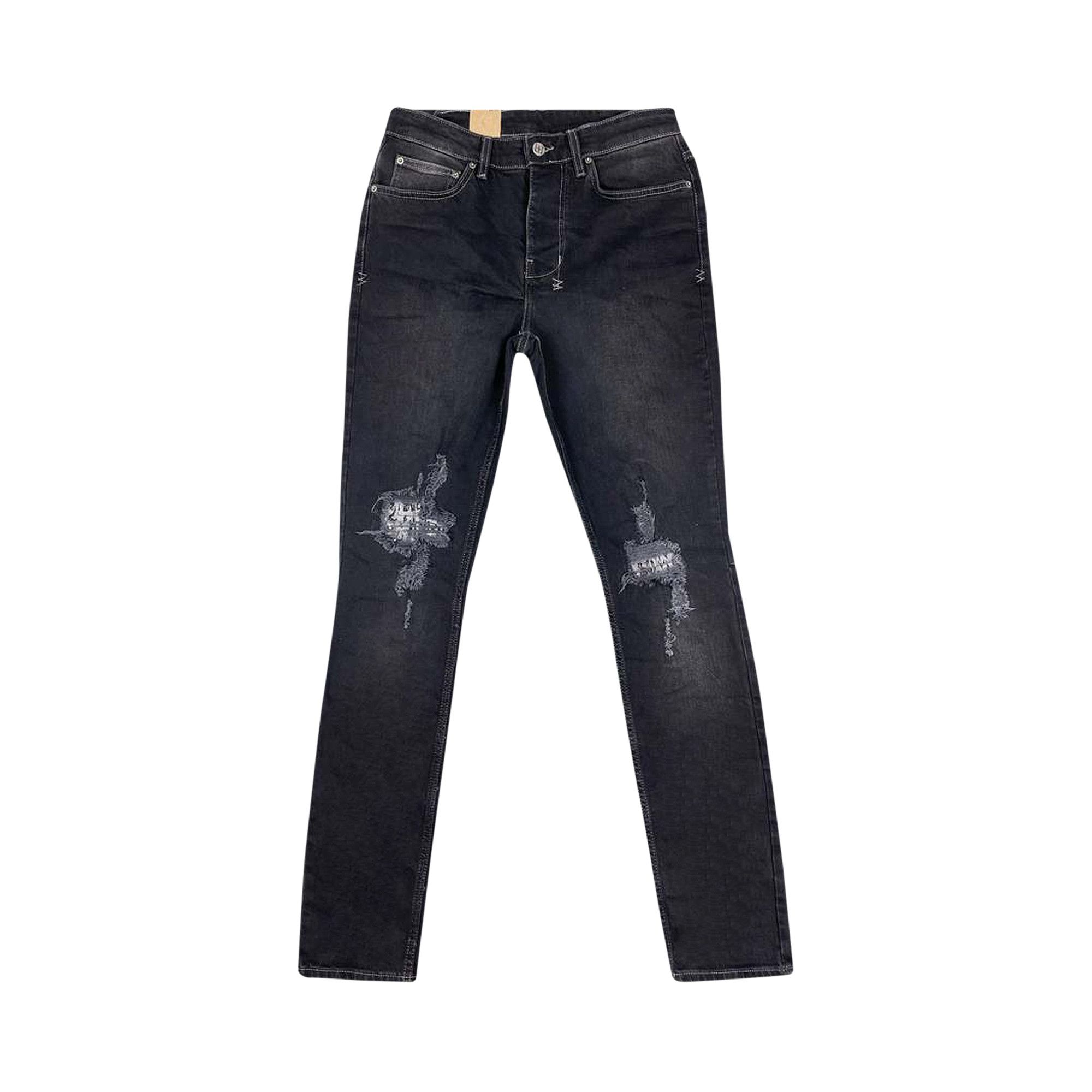 ★RAIVE★ Leopard Denim Pants in Black VJ5SL40510 Leopard Denim Pants in Black VJ5SL405-10 - RAIVE