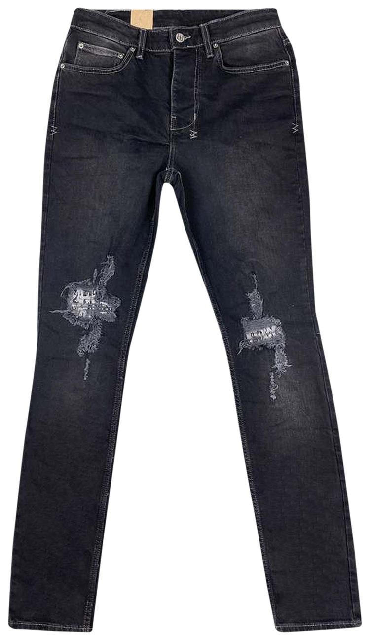 Ksubi Chitch Leopard Patch Krow Jeans Black