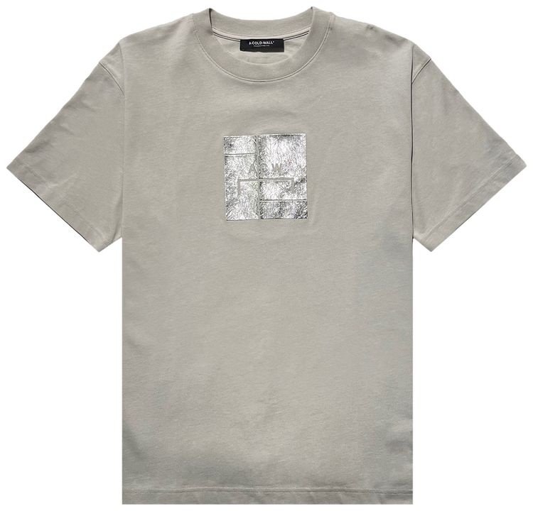 A Cold Wall Foil Grid Short Sleeve T Shirt Bone