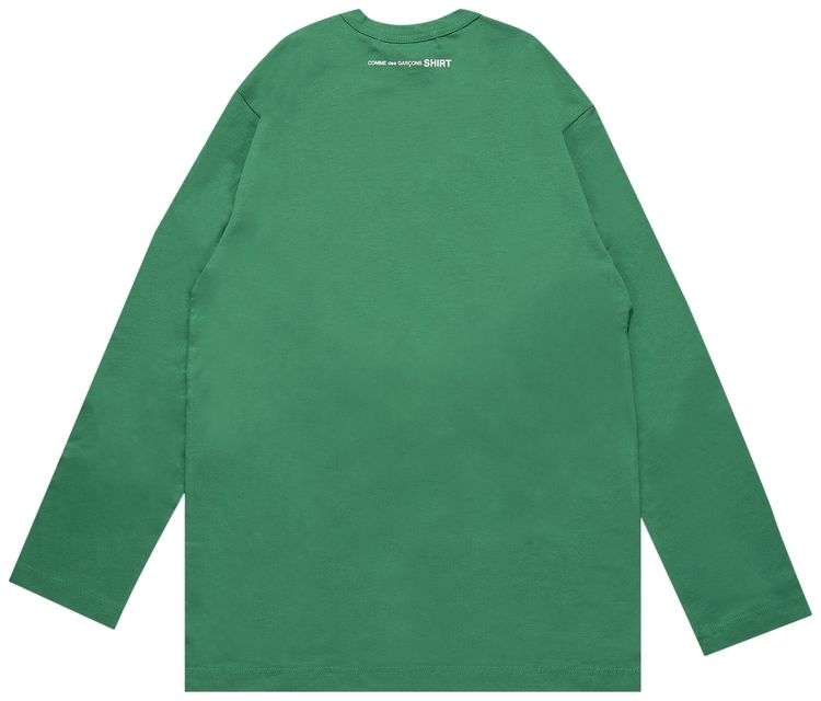 Comme des Garcons SHIRT Rear Logo Long Sleeve T Shirt Green