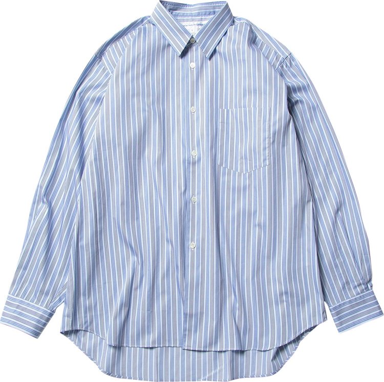 Comme des Garçons SHIRT Yarn Dyed Poplin Wide Classic Shirt 'Blue'