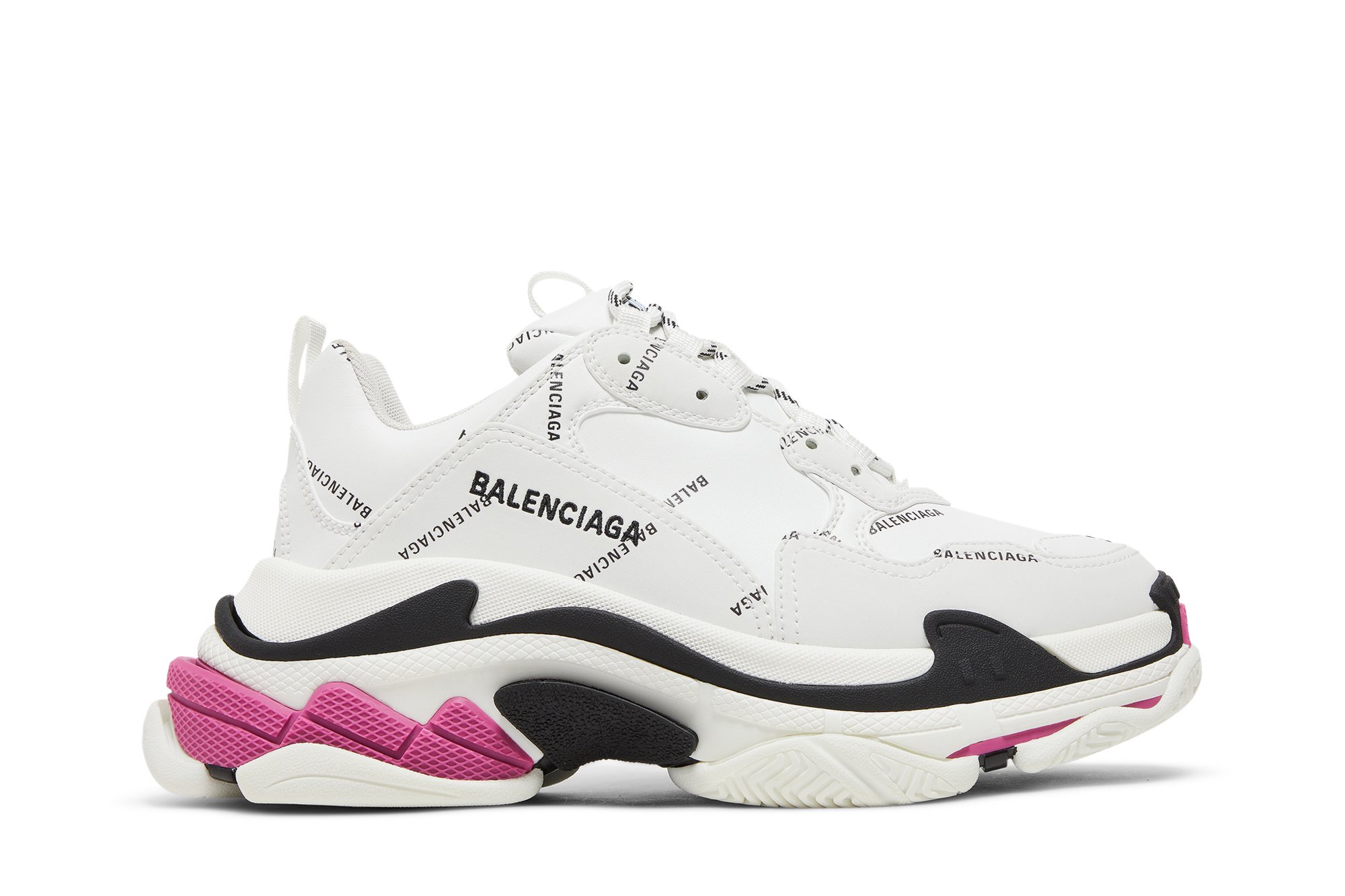 Balenciaga Wmns Triple S Sneaker Allover Logo  White Pink  GOAT