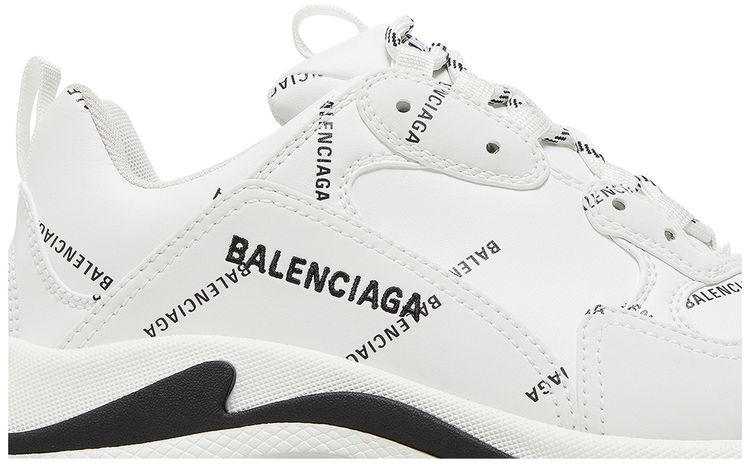 Balenciaga Wmns Triple S Sneaker Allover Logo   White Pink