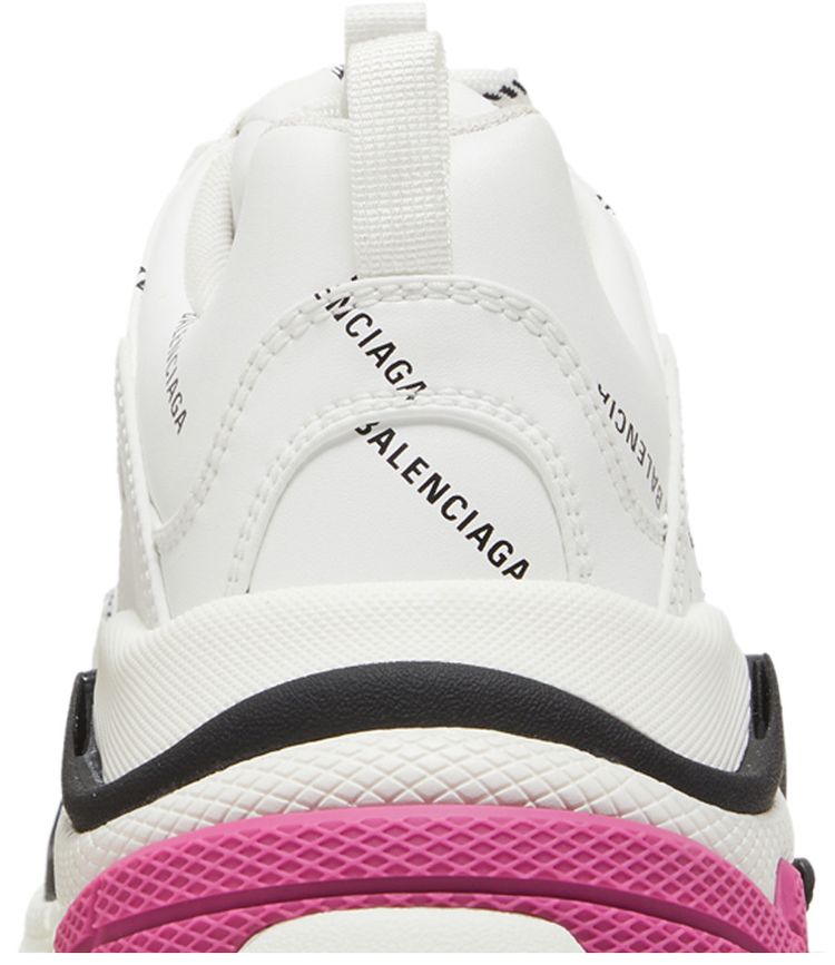 Balenciaga Wmns Triple S Sneaker Allover Logo   White Pink