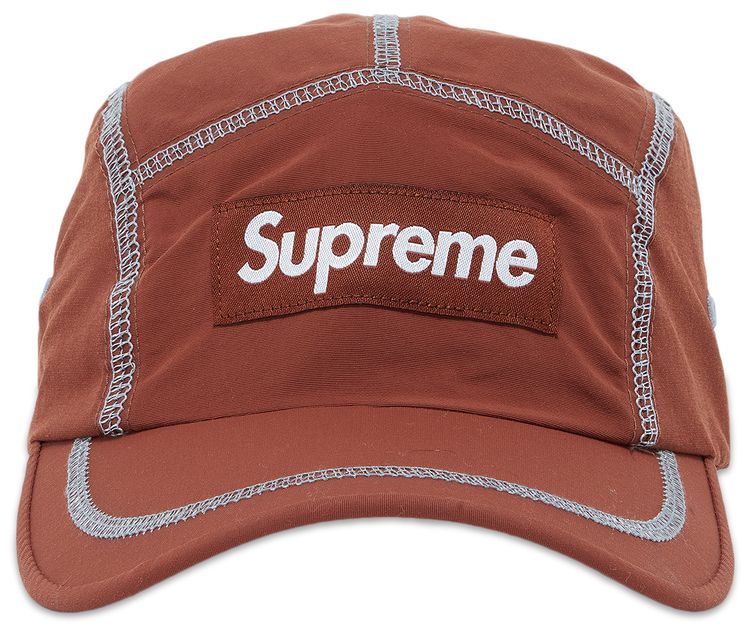 Supreme Reflective Stitch Camp Cap Brown
