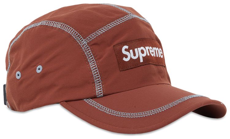 Supreme Reflective Stitch Camp Cap Brown
