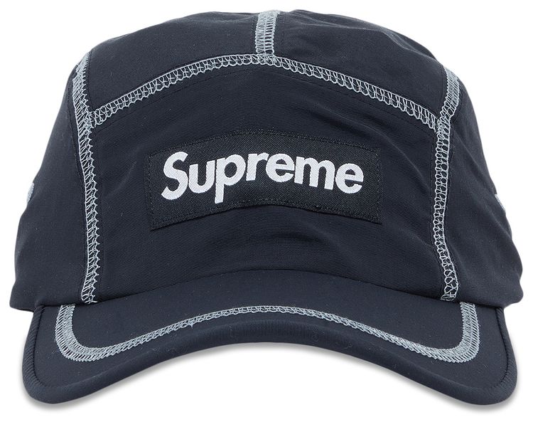 Supreme Reflective Stitch Camp Cap Black