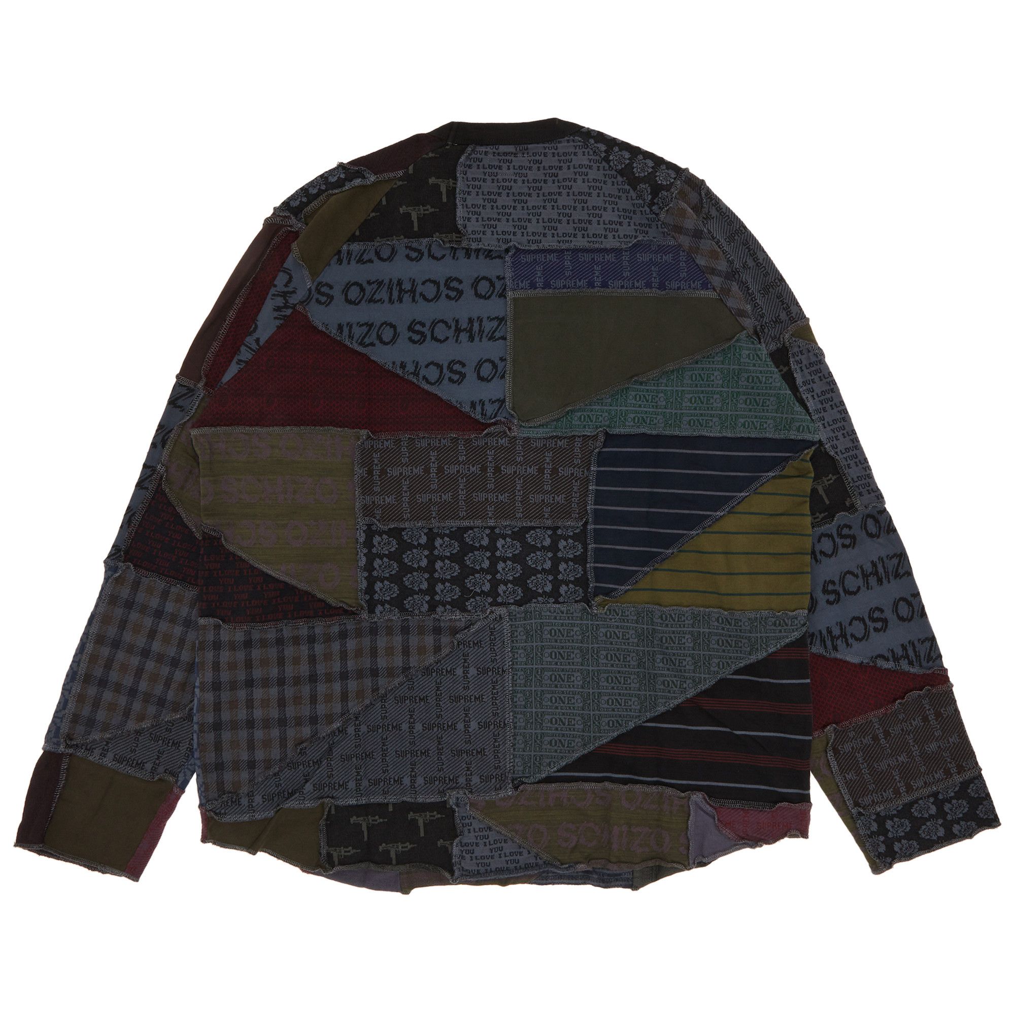 Size xl Supreme Patchwork Jacquard Long-Sleeve Top 'Black'