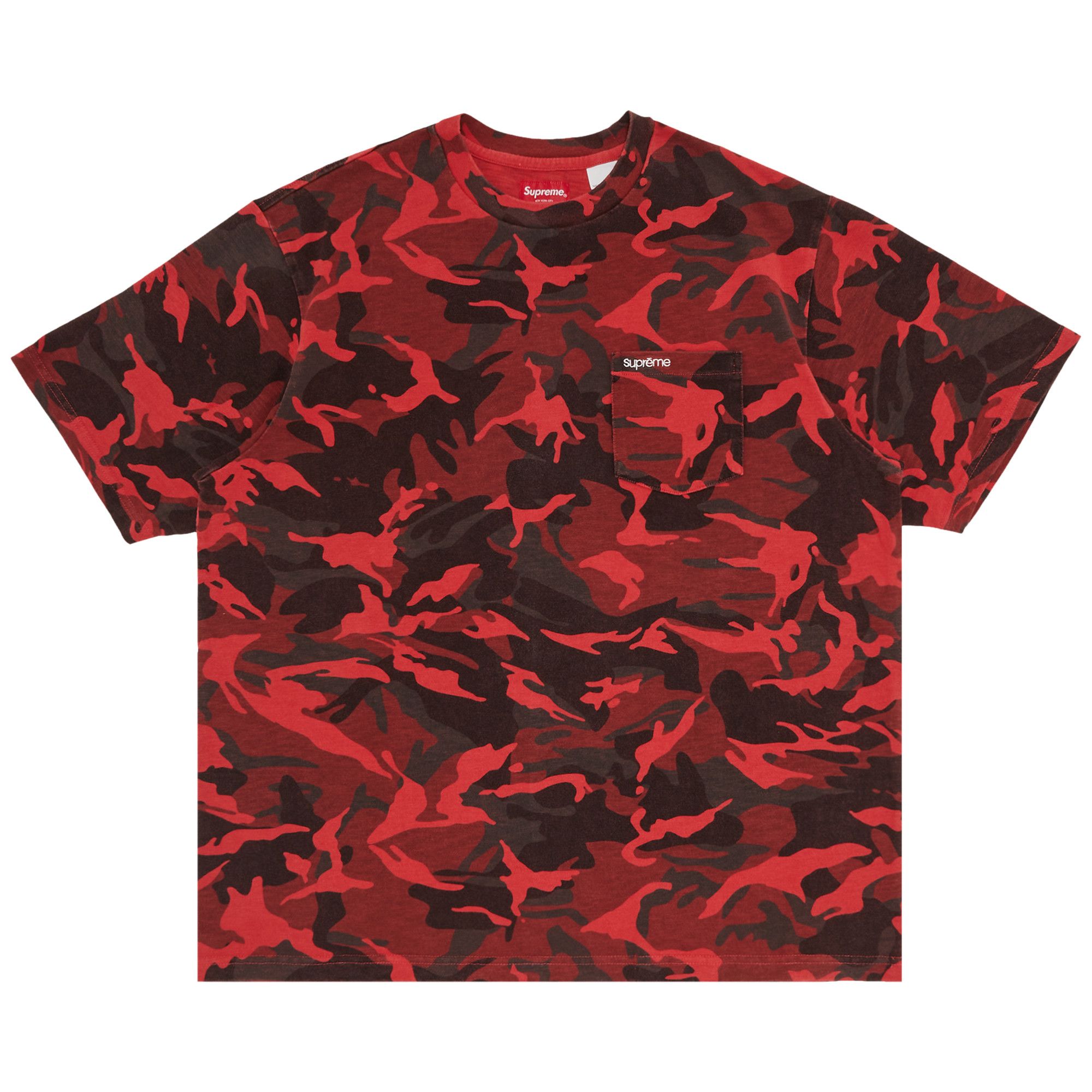 Supreme red pocket tee on sale