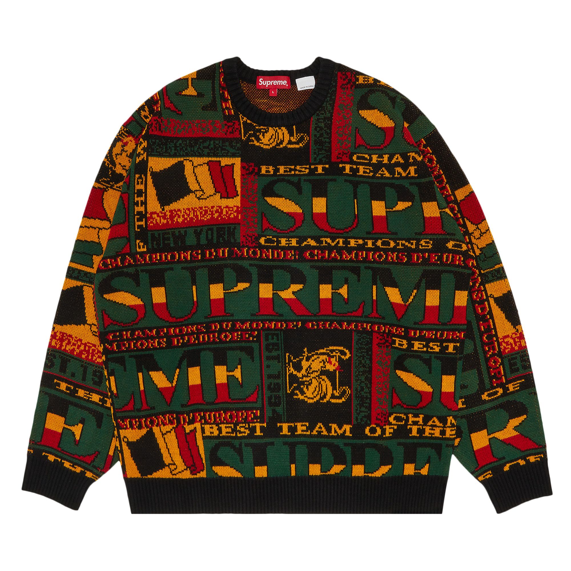 Supreme metallic jacquard sales crewneck